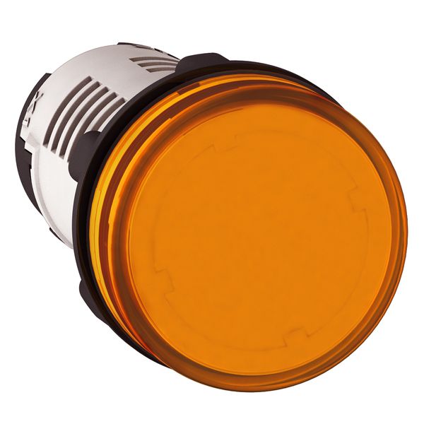 Harmony XB7, Monolithic pilot light, plastic, orange, Ø22, integral LED, 110...120 V AC image 1