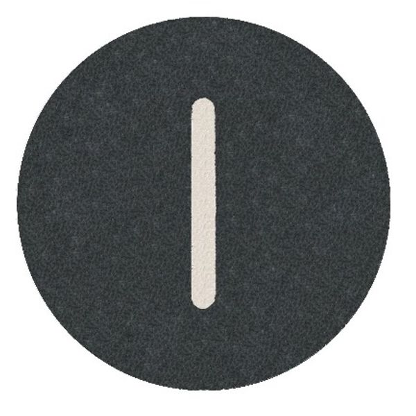 Button plate flat with inscription, black with white "I" image 1