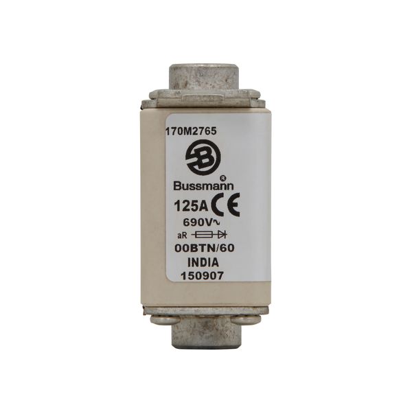 Fuse-link, high speed, 125 A, AC 690 V, size 00, 30 x 62 x 64 mm, aR, IEC, single indicator image 13