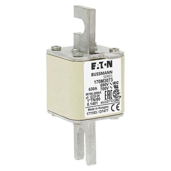 Fuse-link, high speed, 630 A, AC 690 V, compact DIN 1, 45 x 58 x 104 mm, aR, DIN, IEC, single indicator image 8