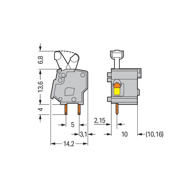 Stackable PCB terminal block push-button 2.5 mm² blue image 4