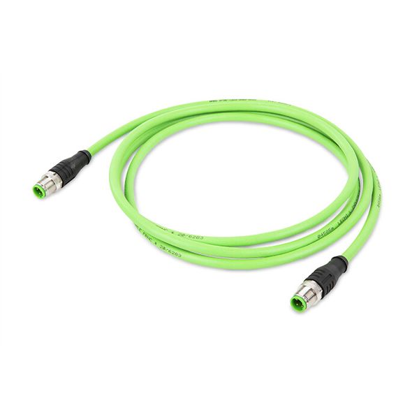 ETHERNET cable M12D plug straight M12D plug straight green image 2