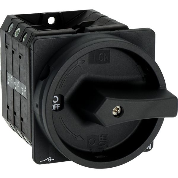 Main switch, T5B, 63 A, flush mounting, 3 contact unit(s), 6 pole, STOP function, With black rotary handle and locking ring, Lockable in the 0 (Off) p image 21