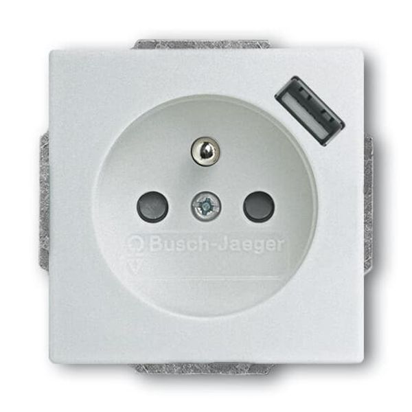 20 MUCBUSB-83-500 CoverPlates (partly incl. Insert) USB charging devices Aluminium silver image 1