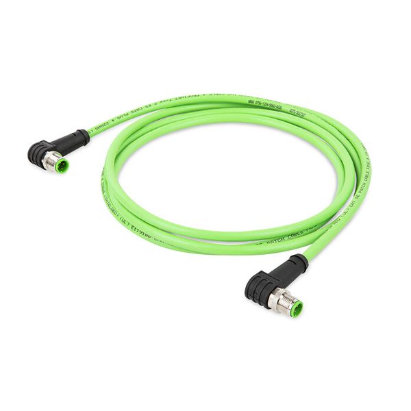 ETHERNET cable M12D plug angled M12D plug angled green image 2