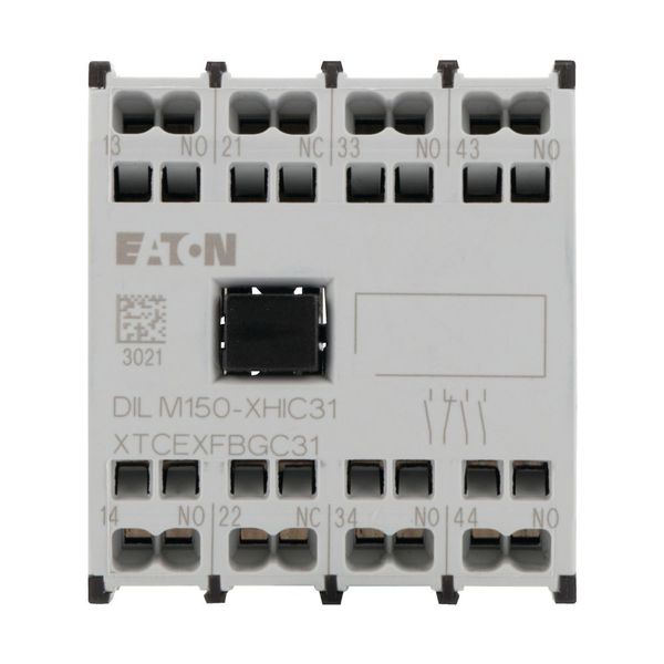 Auxiliary contact module, 4 pole, Ith= 16 A, 3 N/O, 1 NC, Front fixing, Spring-loaded terminals, DILMC40 - DILMC150 image 5