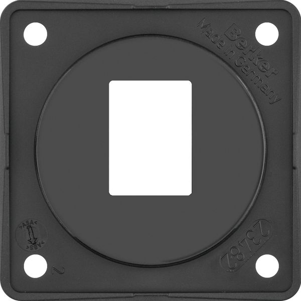 Integro Insert-Supporting Plate for Amp Module Jacks, 1-Gang Black Glo image 1