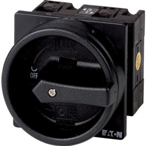 Main switch, T3, 32 A, flush mounting, 1 contact unit(s), 1 pole, STOP function, With black rotary handle and locking ring, Lockable in the 0 (Off) po image 2
