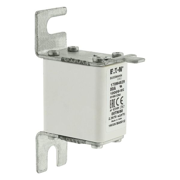 Fuse-link, high speed, 80 A, AC 1000 V, size 00, 30 x 47 x 98 mm, aR, DIN, IEC, type T indicator image 10