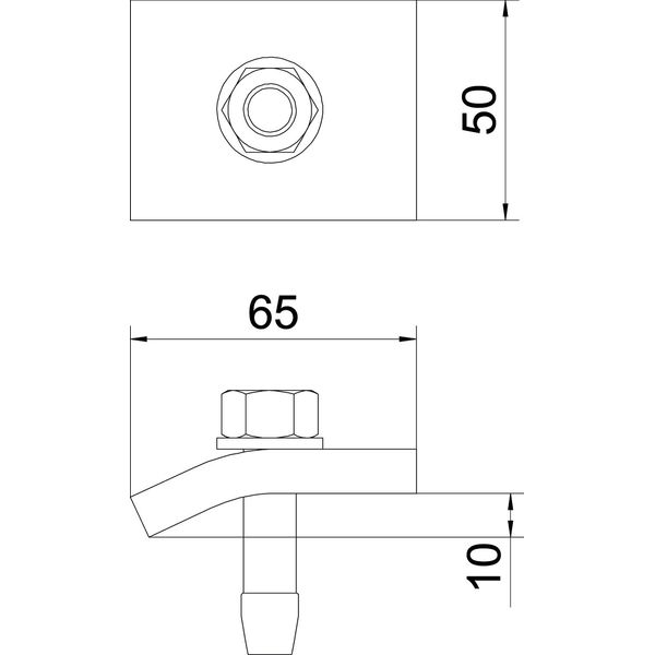 KWH 10 A2 Clamping profile with hook screw, h = 10 mm 60x50 image 2