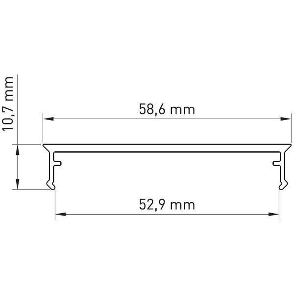 PMMA cover SL flat transparent L-2000mm W-58,6mm H-10,7mm image 3