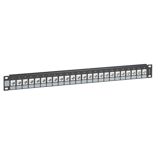 Patch panel 24 x RJ45 category 5e and 6 UTP Keystone with holder image 1