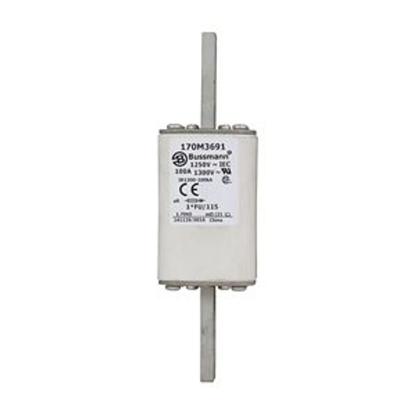 Fuse-link, high speed, 100 A, AC 1250 V, compact size 1, 45 x 45 x 156 mm, aR, IEC, UL image 3