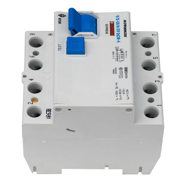Residual current circuit breaker 63A, 4-p, 300mA,type S, A,V image 4