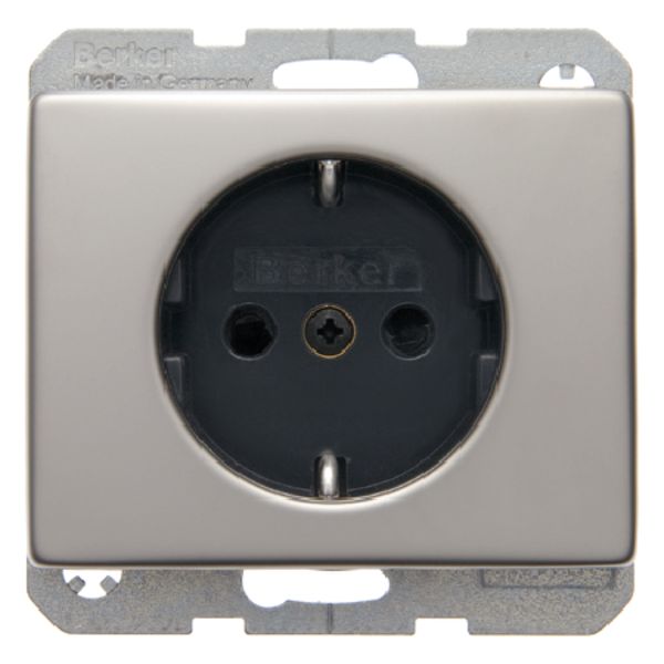 SCHUKO socket outlet with enhanced contact protection, Arsys, stainles image 1