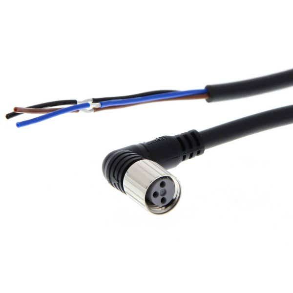 Sensor cable, M8 right-angle socket (female), 3-poles, PVC robot cable, IP67, 2 m XS3F0190H image 1