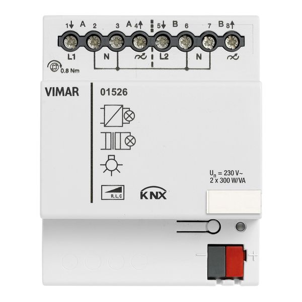 Dimmer 230V 2 outputs 300W/VA KNX image 1