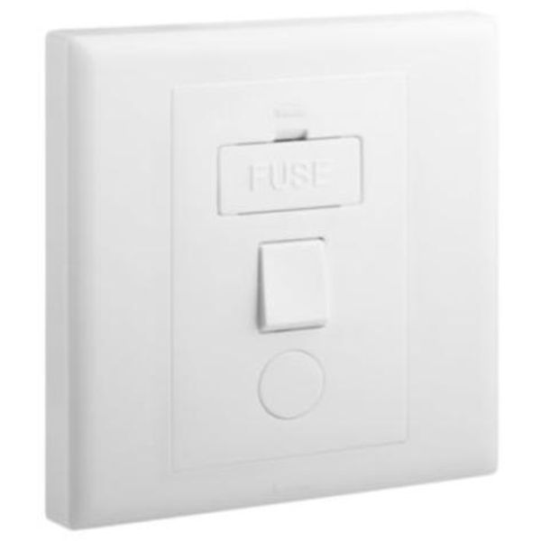 Eloe - 1 gang Fuse Connect Unit switched + cord outlet - White image 1