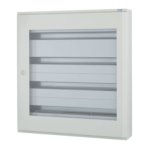 Complete surface-mounted flat distribution board with window, white, 33 SU per row, 4 rows, type C image 3