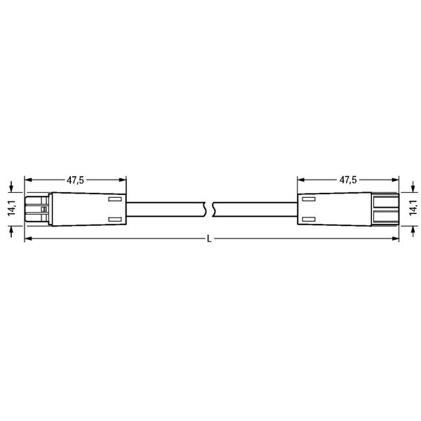 pre-assembled interconnecting cable Dca Socket/plug gray image 3