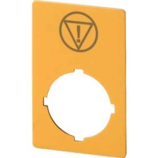 Label, emergency switching off, yellow, H x W = 50 x 33 mm, with IEC60417-5638 symbol image 1