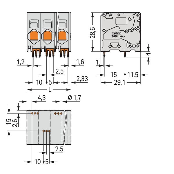 PCB terminal block 16 mm² Pin spacing 10 mm black image 3