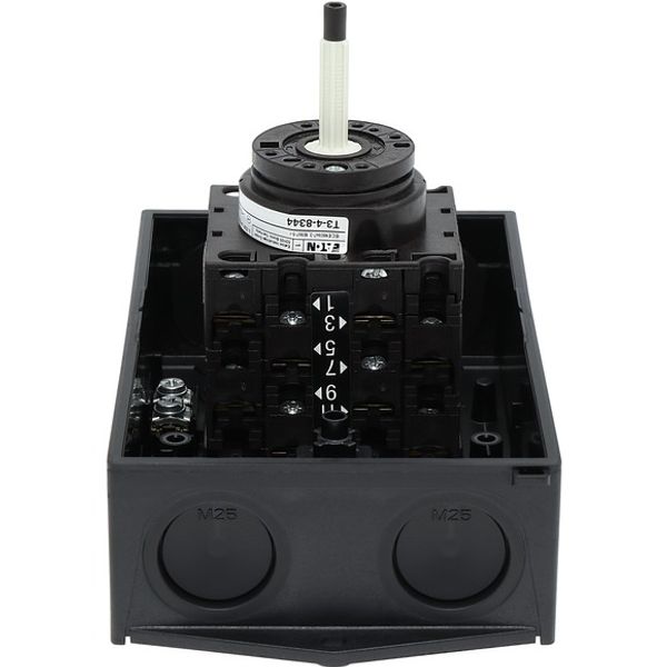 Main switch, T3, 32 A, surface mounting, 4 contact unit(s), 8-pole, STOP function, With black rotary handle and locking ring, Lockable in the 0 (Off) image 6