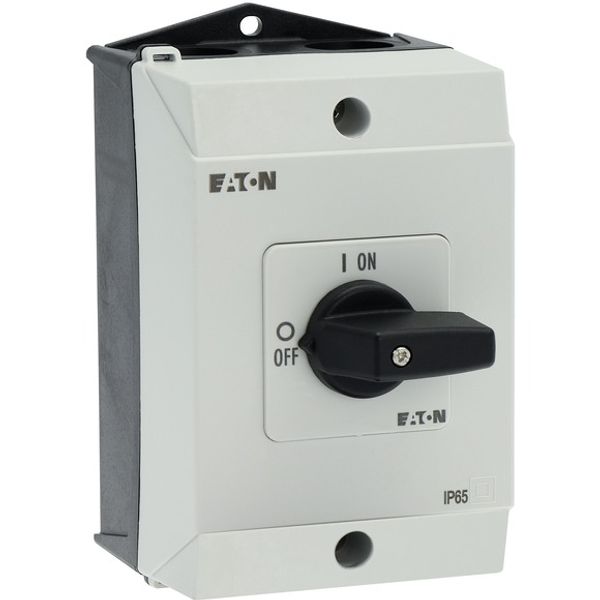 On-Off switch, T0, 20 A, surface mounting, 2 contact unit(s), 3 pole, with black thumb grip and front plate image 12