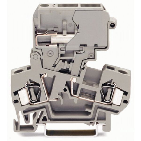 2-conductor disconnect terminal block for DIN-rail 35 x 15 and 35 x 7. image 1