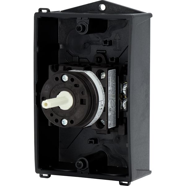 Main switch, T0, 20 A, surface mounting, 2 contact unit(s), 3 pole, 1 N/O, STOP function, With black rotary handle and locking ring, Lockable in the 0 image 56