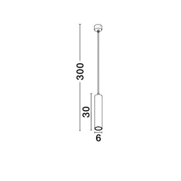 Sandy White Aluminium LED GU10 1x10 Watt 230 Volt IP20 Bulb Excluded D: 6 H1: 30 H2: 170 cm image 1