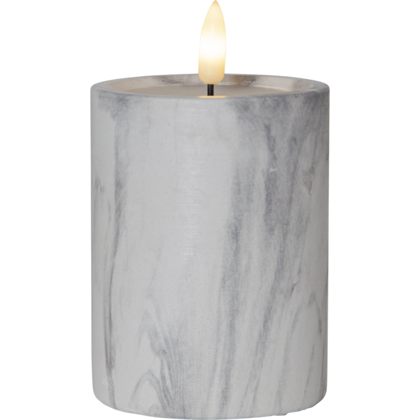 LED Pillar Candle Flamme Marble image 1