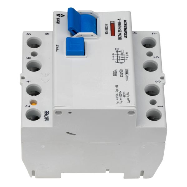 Residual current circuit breaker 25A, 4-p, 300mA, type A,6kA image 2