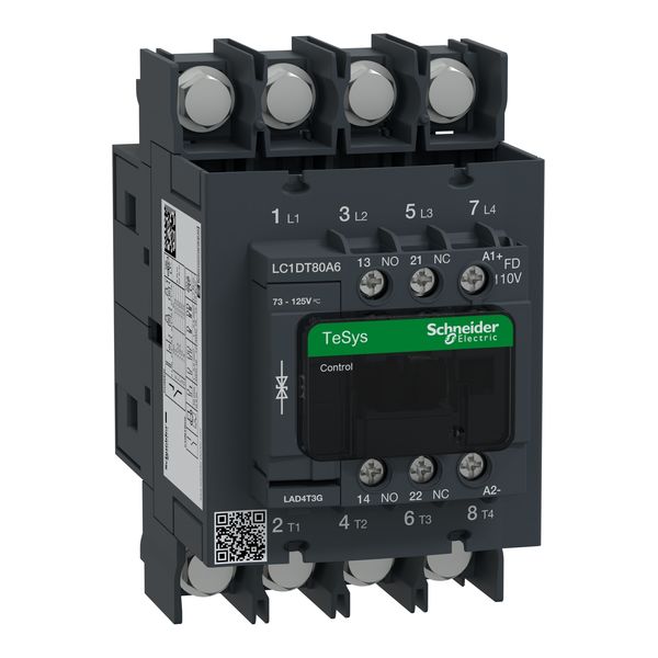 TeSys Deca contactor - 4P(4 NO) - AC-1 - = 440 V 80 A - 110 V DC standard coil image 4