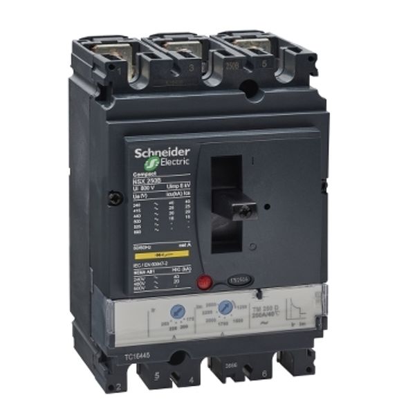 circuit breaker ComPact NSX250B, 25 kA at 415 VAC, TMD trip unit 250 A, 3 poles 3d image 2