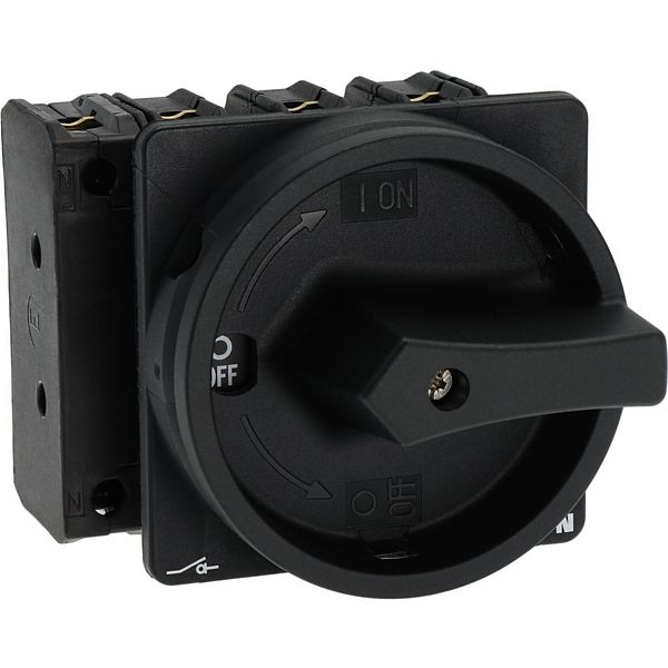 Main switch, P3, 100 A, flush mounting, 3 pole + N, 1 N/O, 1 N/C, STOP function, With black rotary handle and locking ring, Lockable in the 0 (Off) po image 39