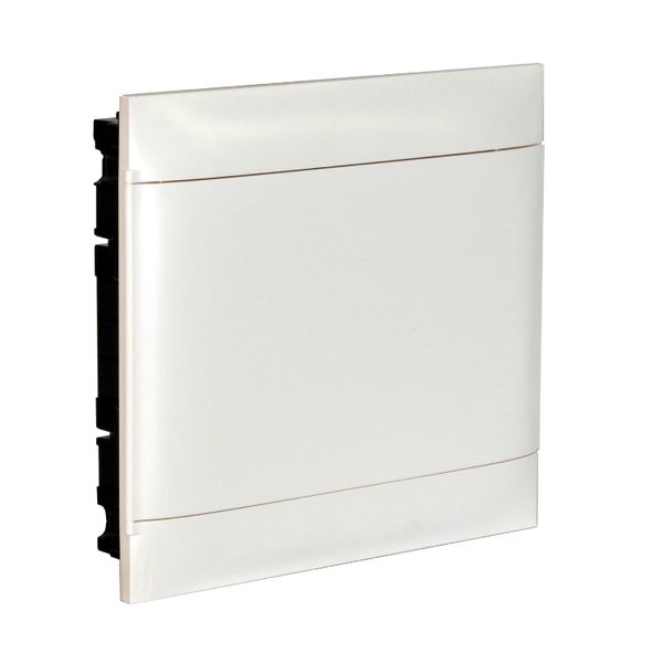 LEGRAND 2X18M FLUSH CABINET WHITE DOOR E + N  TERMINAL BLOCK FOR MASONRY WALL image 1