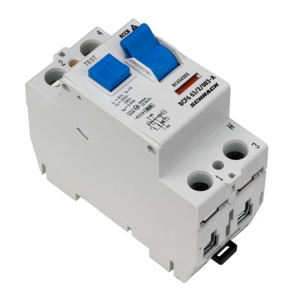 Residual current circuit breaker 63A, 2-p, 30mA,type A,6kA image 5