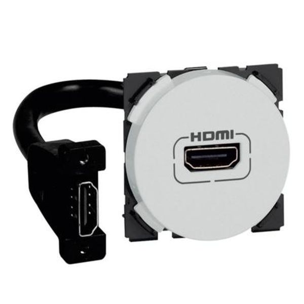 HDMI socket Arteor preconnected 1 module round soft alu image 1