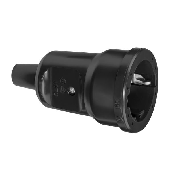 SCHUKO PVC connector, black image 1