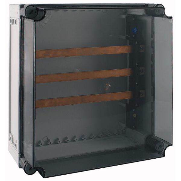 Busbar panel enclosure with transparent cover, 400A, 3-pole image 2