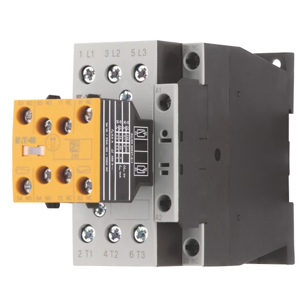 Safety contactor, 380 V 400 V: 15 kW, 2 N/O, 3 NC, RDC 24: 24 - 27 V DC, DC operation, Screw terminals, With mirror contact (not for microswitches). image 9