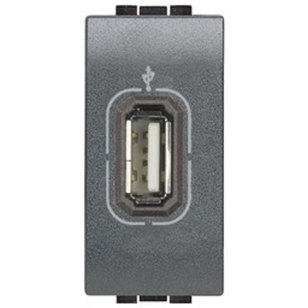 USB socket LivingLight 2 modules anthracite image 1