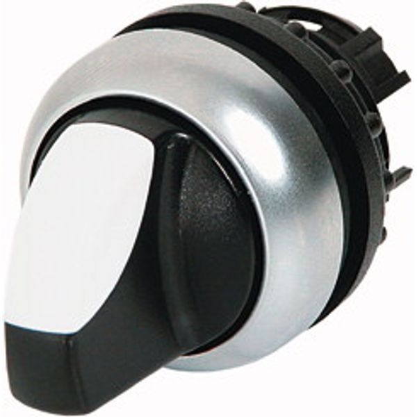 Illuminated selector switch actuator, RMQ-Titan, With thumb-grip, momentary, 2 positions, White, Bezel: titanium image 1