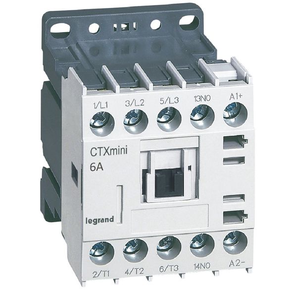 3-pole mini contactors CTX³ - 6 A (AC3) - 24 V= - 1 NO - screw terminals image 1