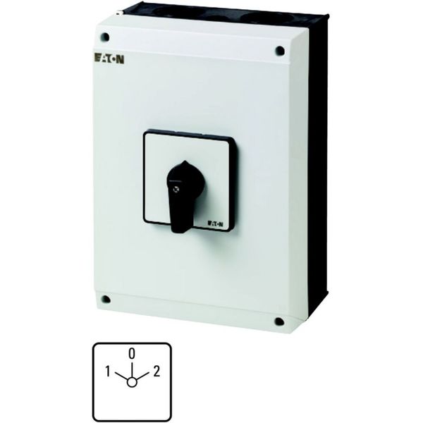 Reversing switches, T5, 100 A, surface mounting, 3 contact unit(s), Contacts: 5, 60 °, maintained, With 0 (Off) position, 1-0-2, Design number 8401 image 6