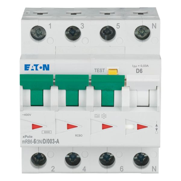 RCD/MCB combination, 6 A, 30 mA, MCB trip characteristic: D, 3p+N, RCD trip characteristic: A image 4