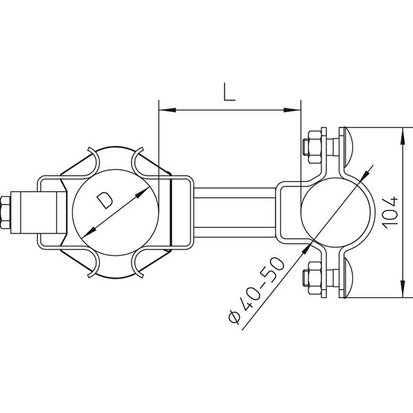 isFang TR100 200 isFang support for pipe mount. spacing 200mm ¨50-300mm image 2