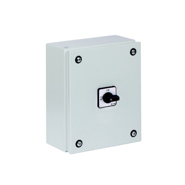 T3, 32 A, surface mounting, 4 contact unit(s), 90 °, maintained, 0-1, in steel enclosure, Design number 15682 image 4