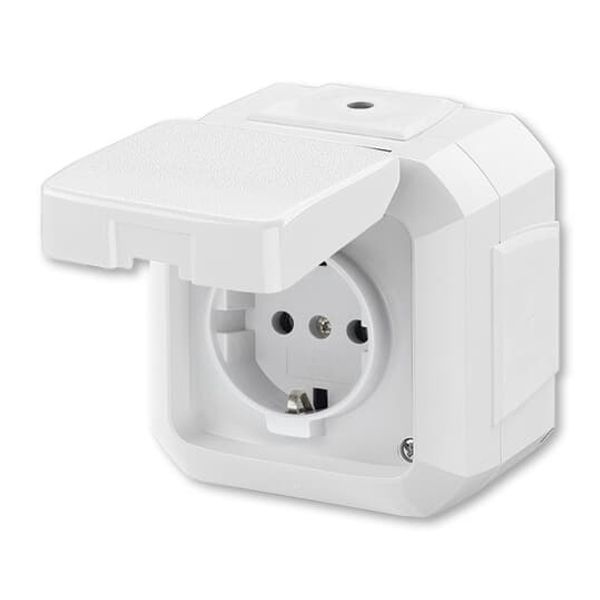 5518N-C03540 B Socket outlet with earthing contacts, with hinged lid, for multiple mounting image 1
